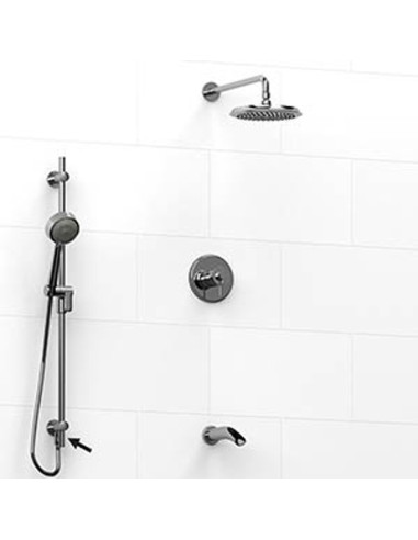 Riobel KIT6445ATOP Type TP thermostaticpressure balance 0.5 coaxial 3-way system hand shower rail with built-in elbow supply ...