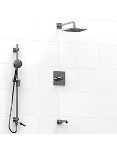 Riobel KIT6445CSTQ Type TP thermostaticpressure balance 0.5 coaxial 3-way system hand shower rail with built-in elbow supply ...