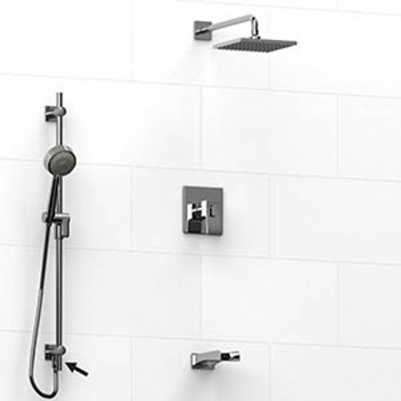 Riobel Zendo KIT6445ZOTQ Type TP thermostaticpressure balance 0.5 coaxial 3-way system hand shower rail with built-in elbow supp