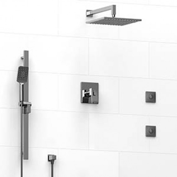 Riobel KIT8145 Type TP thermostaticpressure balance 0.5 coaxial system with hand shower rail 2 body jets and shower head