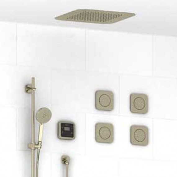 Riobel Salome KIT90ISSAPN 0.75 electronic system with hand shower rail 4 body jets and shower head