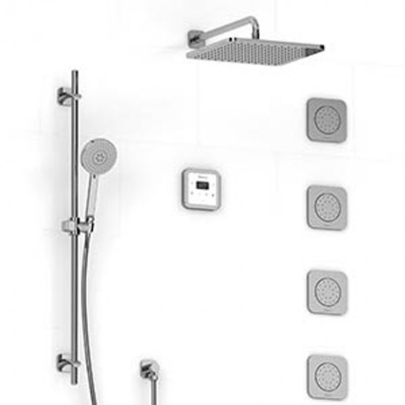 Riobel Salome KIT91ISSAC-W 0.75 electronic system with hand shower rail 4 body jets and shower head