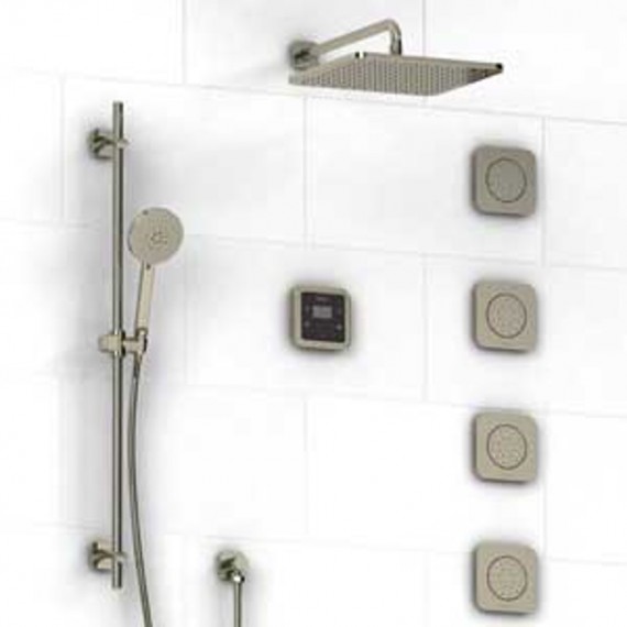 Riobel Salome KIT91ISSAPN 0.75 electronic system with hand shower rail 4 body jets and shower head