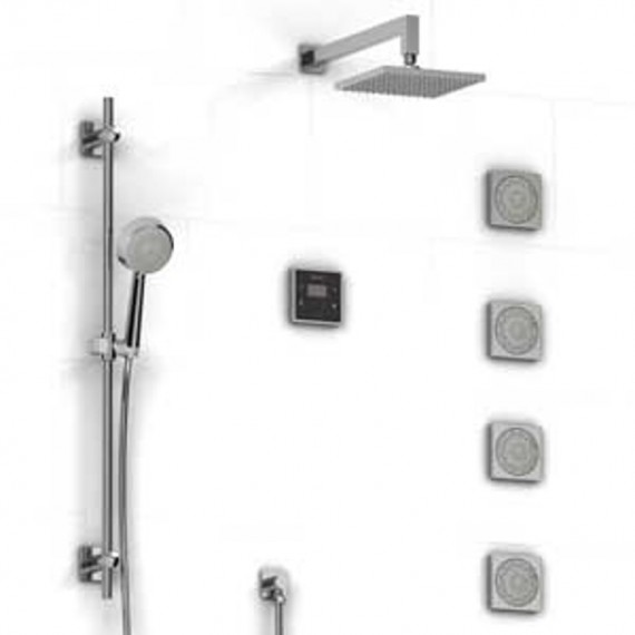 Riobel KIT92IS 0.75 electronic system with hand shower rail 4 body jets and shower head