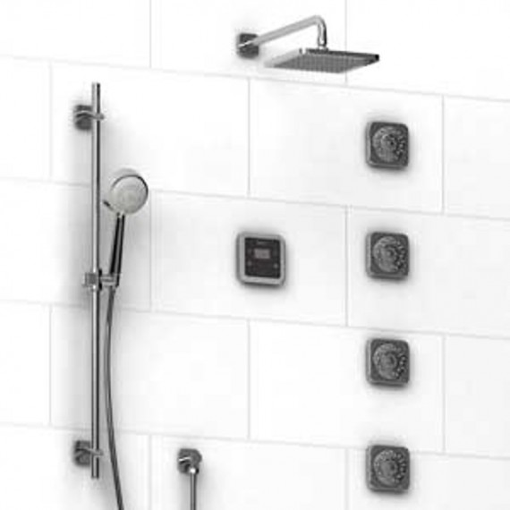 Riobel Salome KIT92ISSAC 0.75 electronic system with hand shower rail 4 body jets and shower head