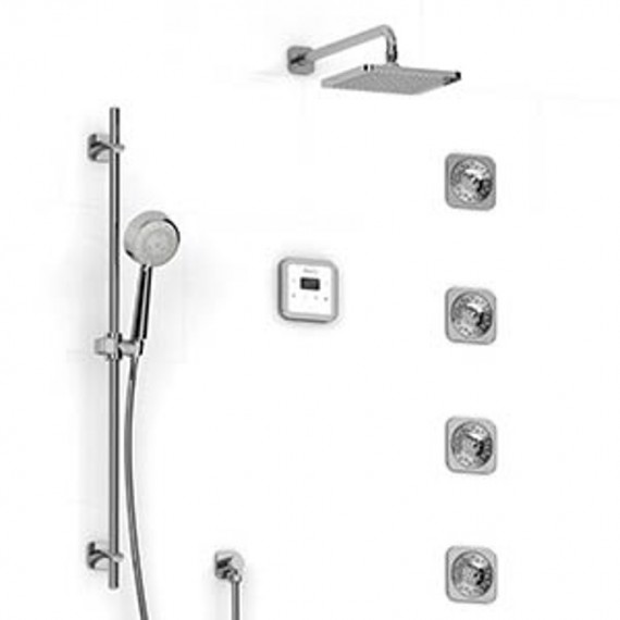 Riobel Salome KIT92ISSAC-W 0.75 electronic system with hand shower rail 4 body jets and shower head