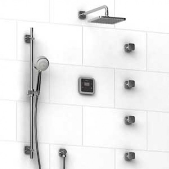 Riobel Salome KIT93ISSAC 0.75 electronic system with hand shower rail 4 body jets and shower head
