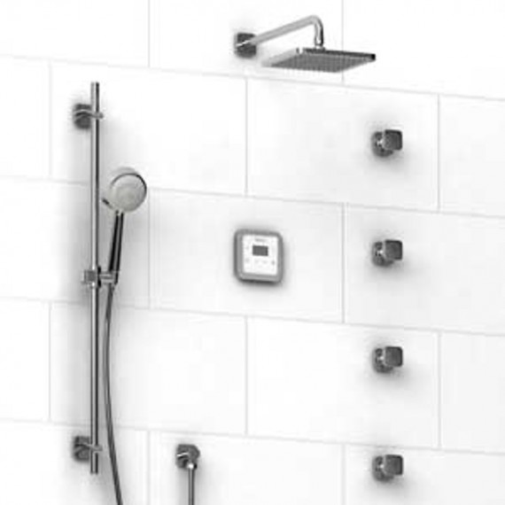 Riobel Salome KIT93ISSAC-W 0.75 electronic system with hand shower rail 4 body jets and shower head