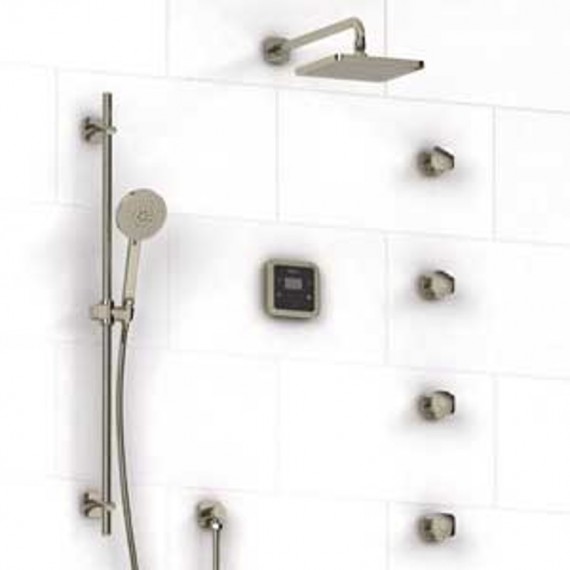 Riobel Salome KIT93ISSAPN 0.75 electronic system with hand shower rail 4 body jets and shower head