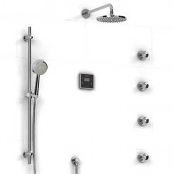 Riobel KIT93ISTM 0.75 electronic system with hand shower rail 4 body jets and shower head