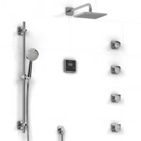 Riobel KIT93ISTQ 0.75 electronic system with hand shower rail 4 body jets and shower head
