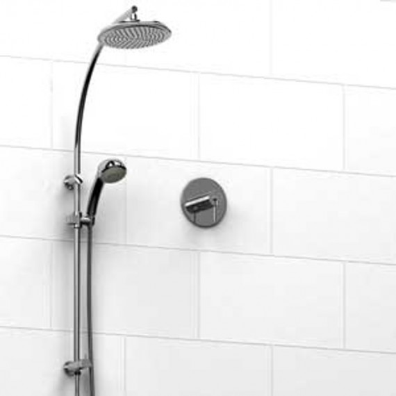 Riobel KIT943CS DUO system: Type TP thermostaticpressure balance coaxial 0.5 valve with hand shower rail and shower head