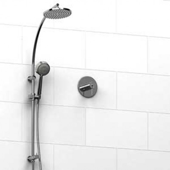 Riobel KIT943CSTM DUO system: Type TP thermostaticpressure balance coaxial 0.5 valve with hand shower rail and shower head