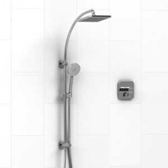 Riobel Salome KIT943SA DUO system: Type TP thermostaticpressure balance coaxial 0.5 valve with hand shower rail and shower head