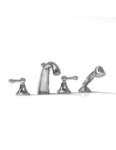 Riobel MP12L 4-piece deck-mount tub filler with hand shower 2