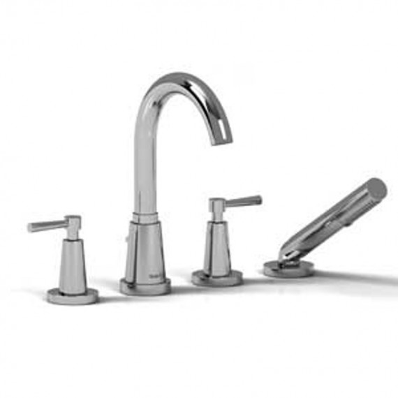 Riobel Pallace PA12L 4-piece deck-mount tub filler with hand shower