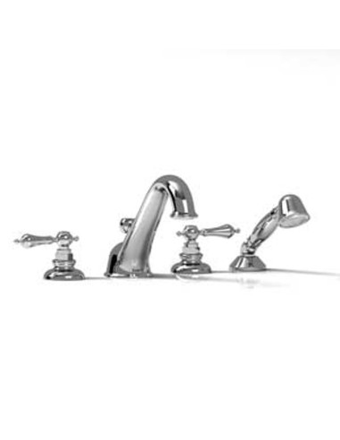 Riobel RO12L 4-piece deck-mount tub filler with hand shower