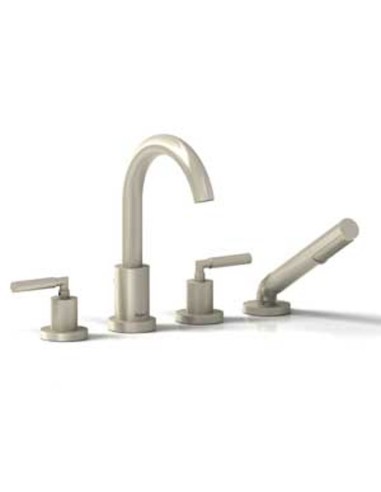 Riobel Sylla SY12L 4-piece deck-mount tub filler with hand shower