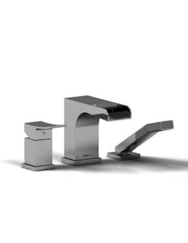 Riobel Zendo ZOOP16 3-piece Type P pressure balance deck-mount tub filler open spout with hand shower
