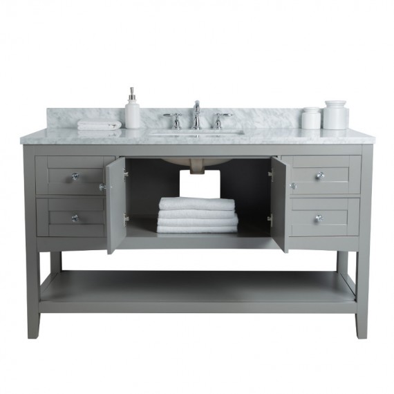 Virta 60 Inch Sirena Floor Mount Single Sink...