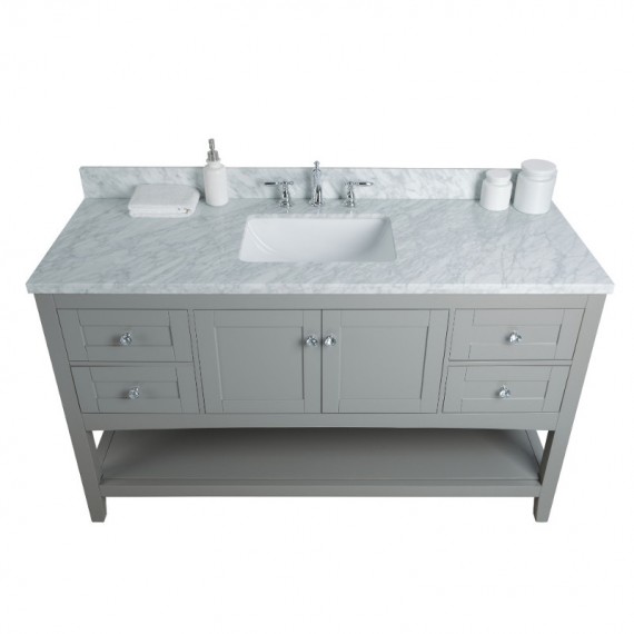 Virta 60 Inch Sirena Floor Mount Single Sink...