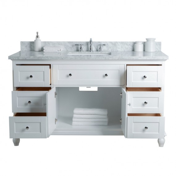 Virta 60 Inch Yasmine Floor Mount Single Sink...