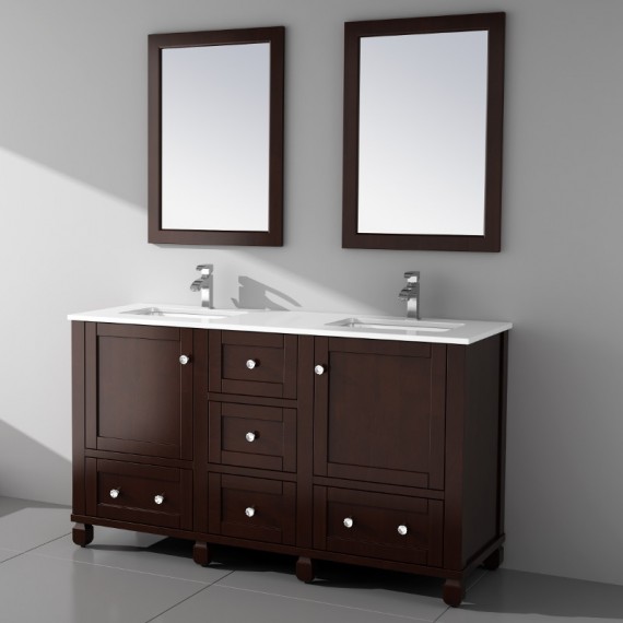 Virta 60 Inch Hampton Floor Mount Double Sink Vanity