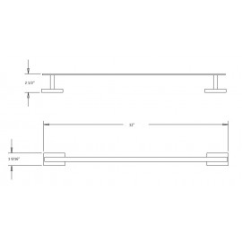 Virta Kalypso 12 Inch Single Towel Bar 2