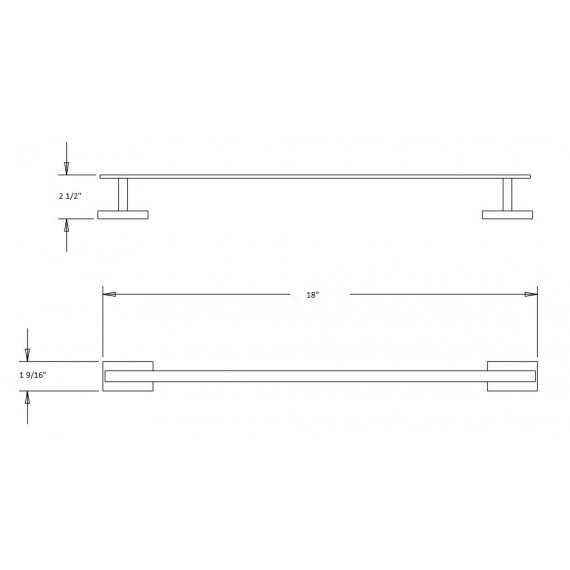 Virta Kalypso 18 Inch Single Towel Bar
