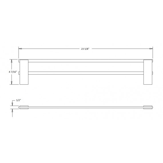 Virta Pallas 24 Inch Double Towel Bar