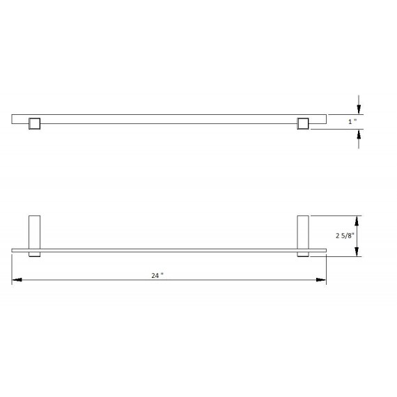 Virta Ares 24 Inch Single Towel Bar
