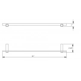 Virta Ares 30 Inch Single Towel Bar 2