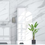 Virta Charm 19 Inch Solid Wood Floor Mount Linen Tower