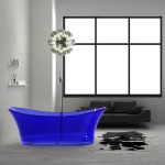 Virta Blue Freestanding Glass 68" Bathtub