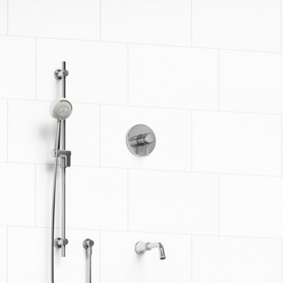 Riobel Momenti KIT1244MMRDL 1/2 inch 2-way Type T/P coaxial system with spout and hand shower rail