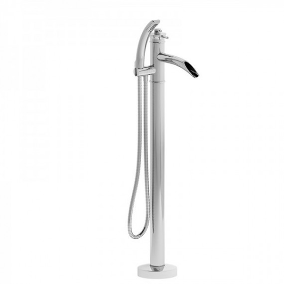 Riobel Altitude TATOP39 2-way Type T (thermostatic) coaxial floor-mount tub filler with hand shower trim