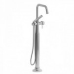 Riobel Momenti TMMSQ39L 2-way Type T (thermostatic) coaxial floor-mount tub filler with hand shower (Without Rough-in)