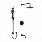 Riobel Momenti Type T/P 1/2 inch coaxial 3-way system with hand shower rail, shower head and spout