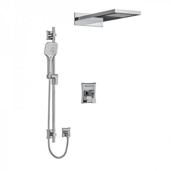 Riobel Eiffel KIT2745EF Type TP thermostaticpressure balance 0.5 coaxial 3-way system with hand shower rail and rain and cascade
