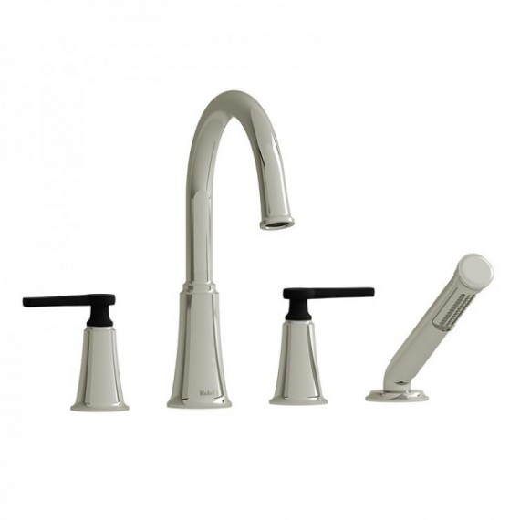 Riobel Momenti MMRD12J 4-piece deck-mount tub filler with hand shower