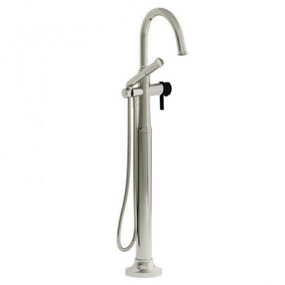Riobel Momenti MMRD39J 2-way Type T (thermostatic) coaxial floor-mount tub filler with hand shower
