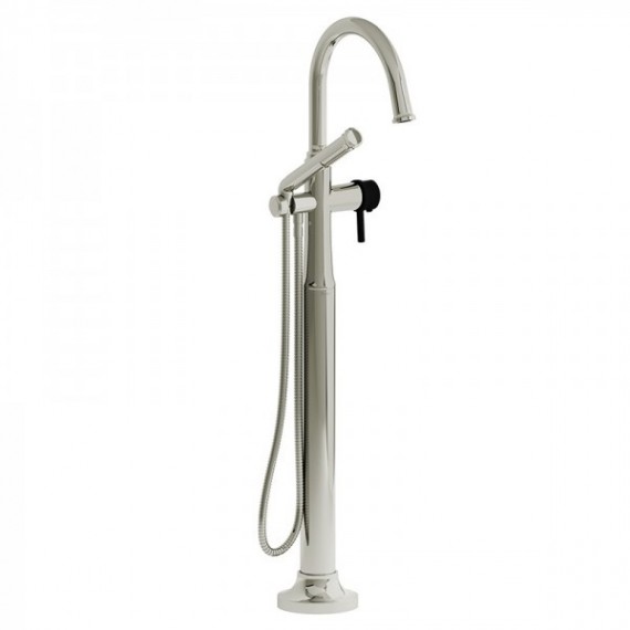Riobel Momenti MMRD39L 2-way Type T (thermostatic) coaxial floor-mount tub filler with hand shower