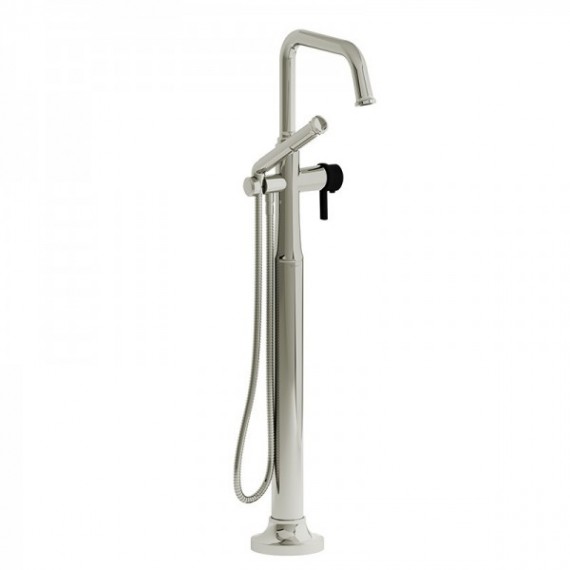 Riobel Momenti MMSQ39J 2-way Type T (thermostatic) coaxial floor-mount tub filler with hand shower