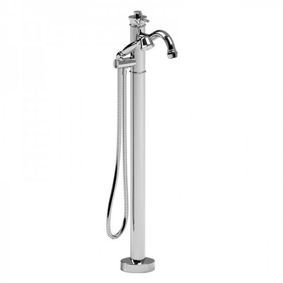 Riobel TAT39 2-way Type T (thermostatic) coaxial floor-mount tub filler with hand shower trim (Without Rough-in)