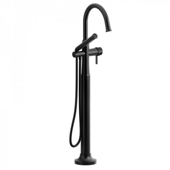 Riobel Momenti TMMRD39L 2-way Type T (thermostatic) coaxial floor-mount tub filler with hand shower (Without Rough-in)