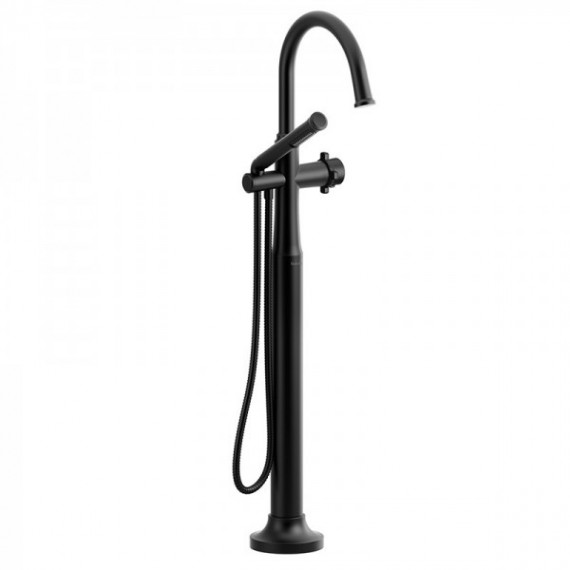 Riobel Momenti TMMRD39X 2-way Type T (thermostatic) coaxial floor-mount tub filler with hand shower (Without Rough-in)