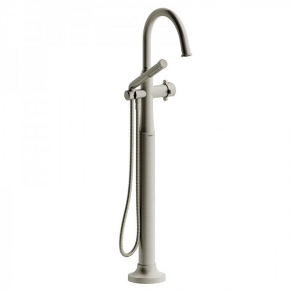 Riobel Momenti TMMRD39X 2-way Type T (thermostatic) coaxial floor-mount tub filler with hand shower (Without Rough-in)