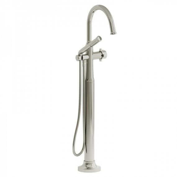 Riobel Momenti TMMRD39X 2-way Type T (thermostatic) coaxial floor-mount tub filler with hand shower (Without Rough-in)