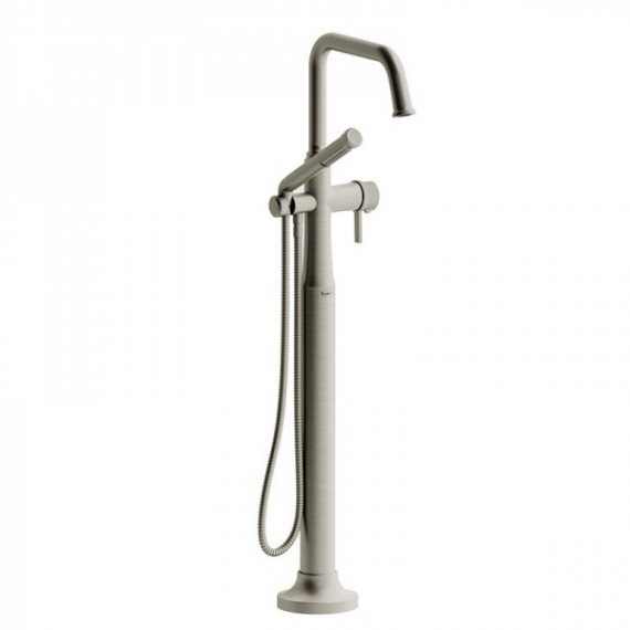 Riobel Momenti TMMSQ39J 2-way Type T (thermostatic) coaxial floor-mount tub filler with hand shower (Without Rough-in)