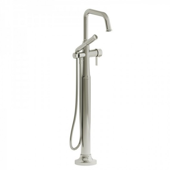 Riobel Momenti TMMSQ39J 2-way Type T (thermostatic) coaxial floor-mount tub filler with hand shower (Without Rough-in)